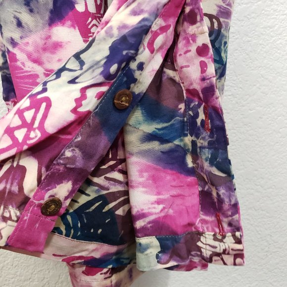 Gone Troppo Women's Sz Large Tie Dye Harem Buttoned Hem Boho Baggy Pants - Picture 7 of 14